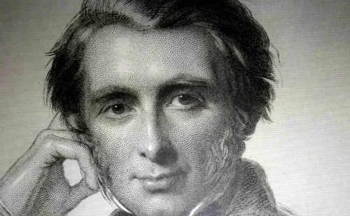 Engraved portrait of John Ruskin